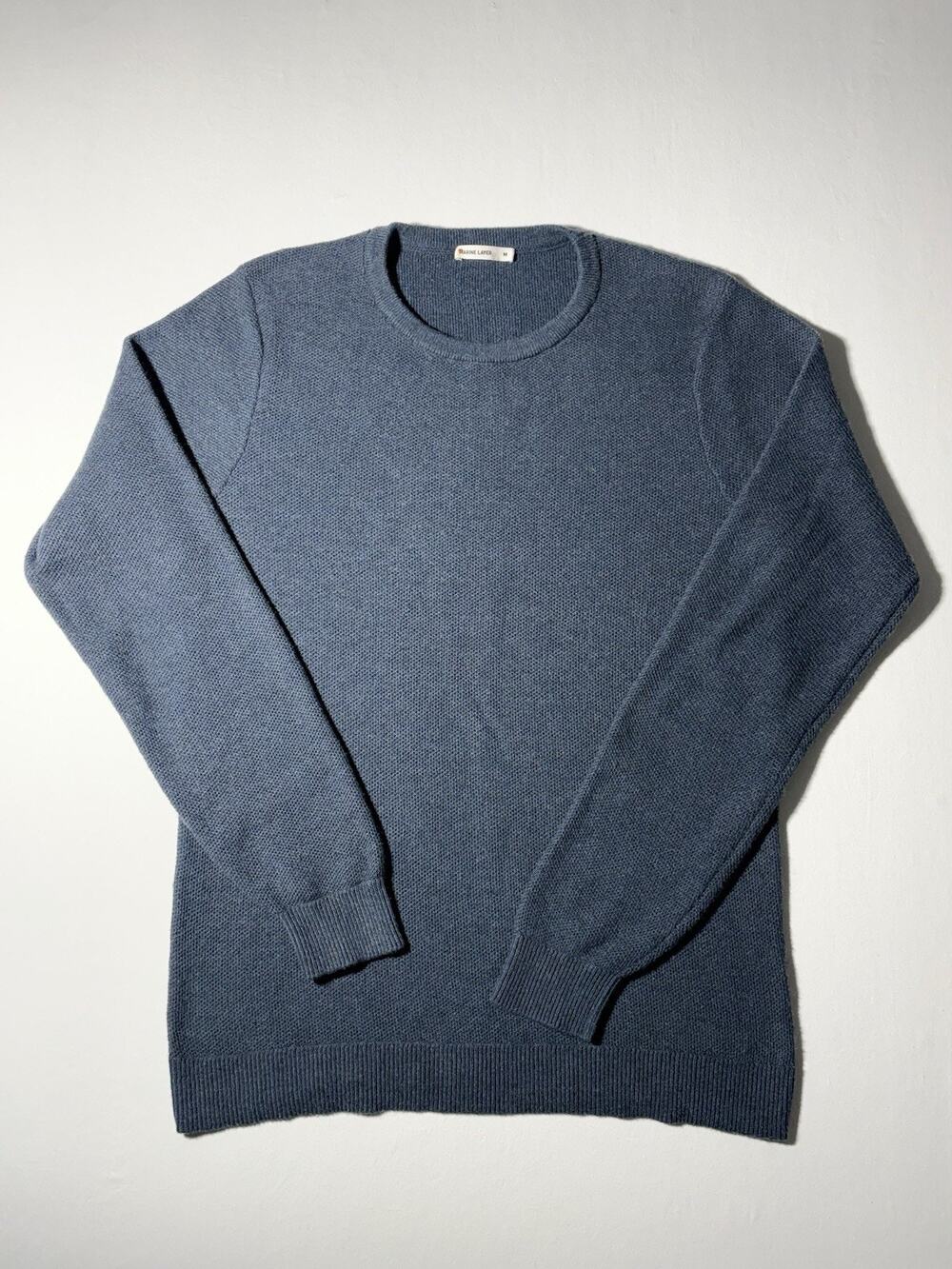 Marine Layer Crewneck Sweater Men’s M Gray Pullover Cotton Merino Wool Coastal